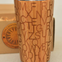 CONNECTED LETTERS Bamboo Travel Mug Custom Engraved Wood Tumbler