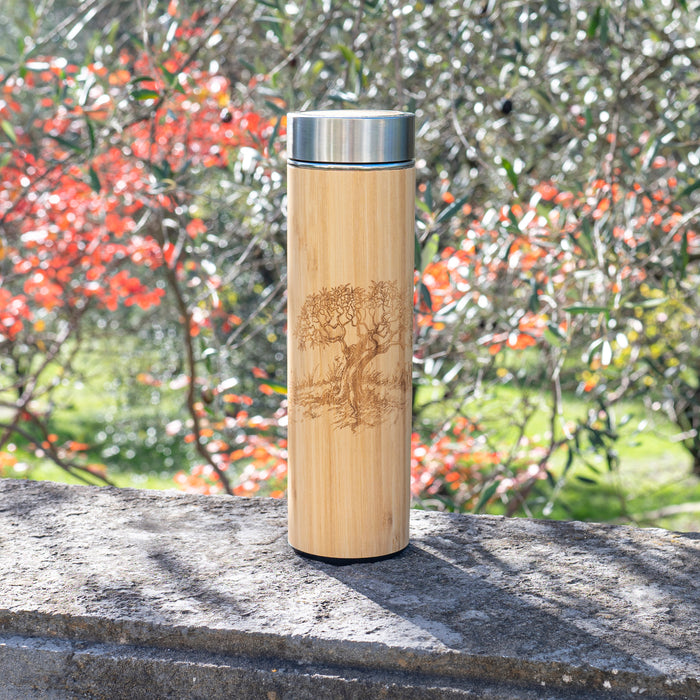 OLIVIER Wood Thermos Olive Tree Insulated Water Bottle