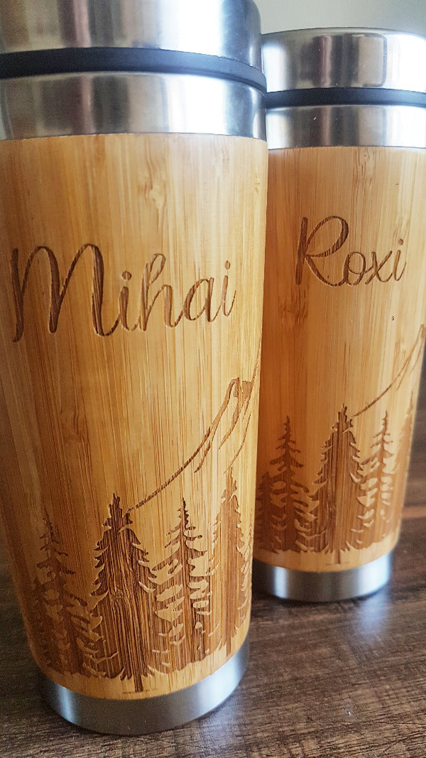 Bamboo Travel Mug Mountain Forest | Litha Creations France