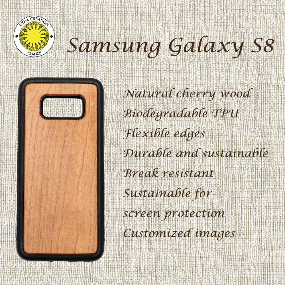 Wood Phone Case for Samsung Galaxy S8 Combined with TPU