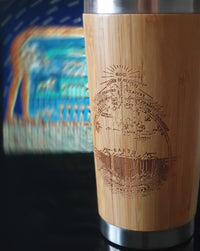 FIRMAMENT Flat Earth Engraved Wooden Travel Mug Tumbler - litha-creations-france