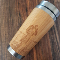 PHOTO Custom Engraved on Wood Travel Mug Wooden Tumbler