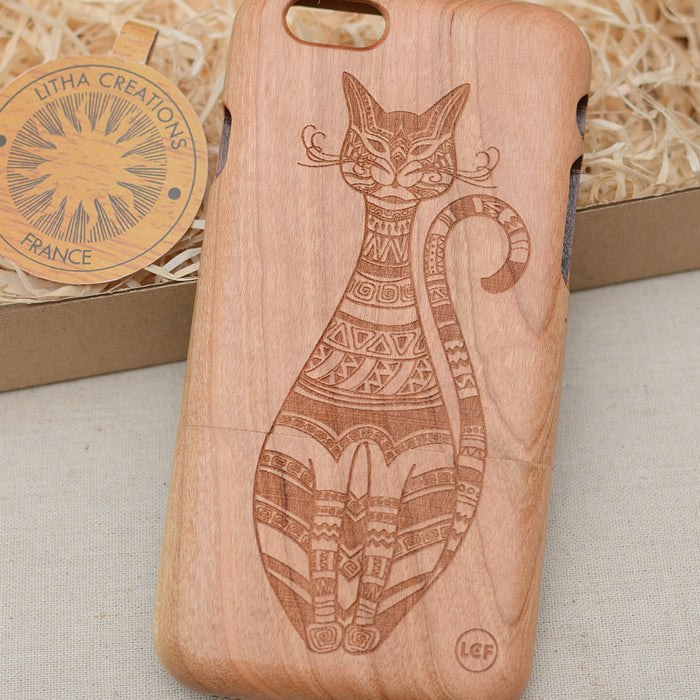 EGYPTIAN CAT Wood Phone Case Cats