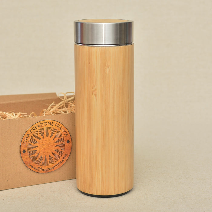Your PHOTO on ONE SIDE of the Wood Thermos - litha-creations-france