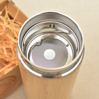 Natural Plain Wood Thermos Vacuum Flask - litha-creations-france