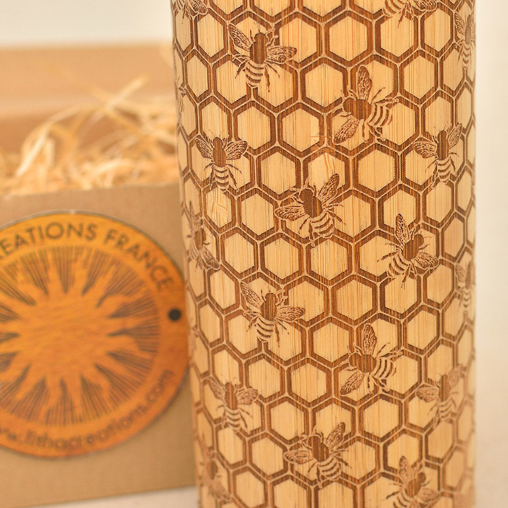 MY HONEY Wood Thermos Vacuum Flask - litha-creations-france