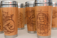 NOTES Engraved Wood Travel Mug Tumbler - litha-creations-france