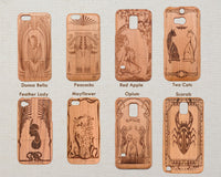 PEACOCKS Wood Phone Case Art Deco Animals