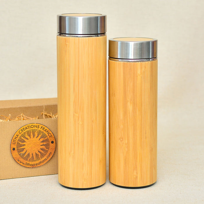 Custom Your Image Natural Plain Wood Thermos Vacuum Flask