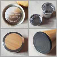 Customized IMAGE or TEXT on BOTH SIDES Wood Thermos