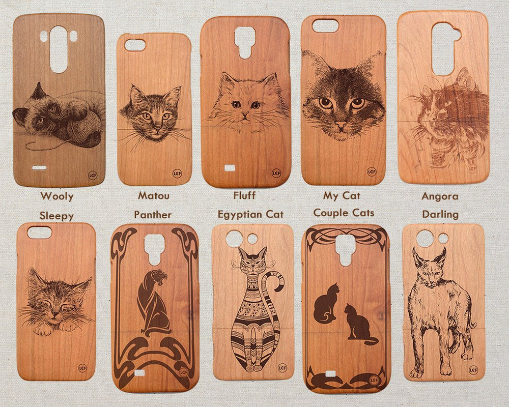 FLUFF Cat Wood Phone Case Cats