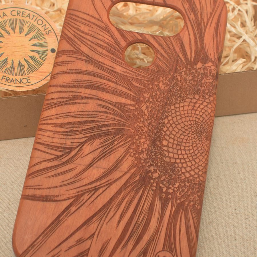 CLOSE TO SUN Wood Phone Case Abstract Floral