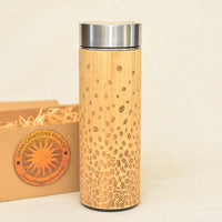 COFFEE BEANS Wood Thermos Vacuum Flask - litha-creations-france
