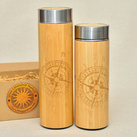COMPASS Wood Thermos Insulated Water Bottle