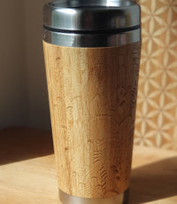 DMT Mushrooms Wood Travel Mug | Litha Creations
