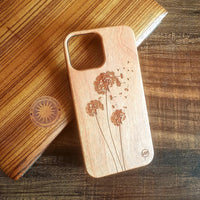 DANDELIONS Wood Phone Case Abstract Floral