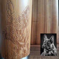My DOG Photo Custom Engraved Wood Travel Mug Wooden Tumbler