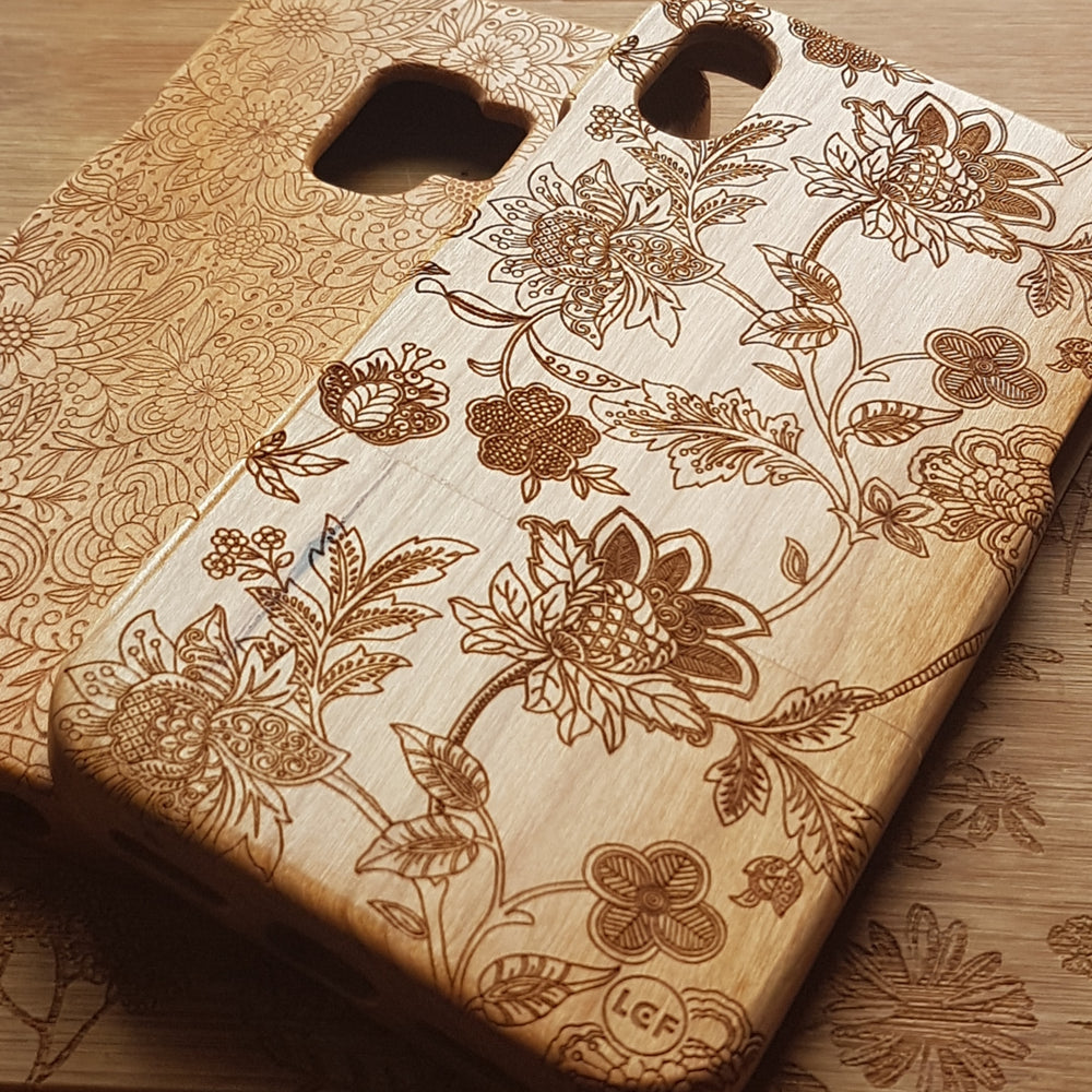 DREAMILY Wood Phone Case Abstract Floral