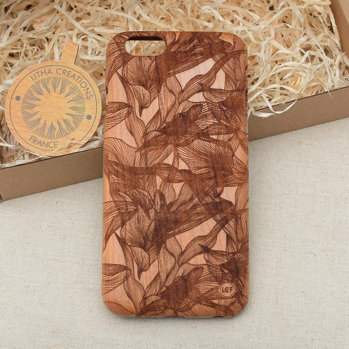 EUPHORIA Wood Phone Case Abstract Floral