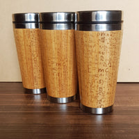EMC2 Wood Travel Mug Custom Engraved Tumbler
