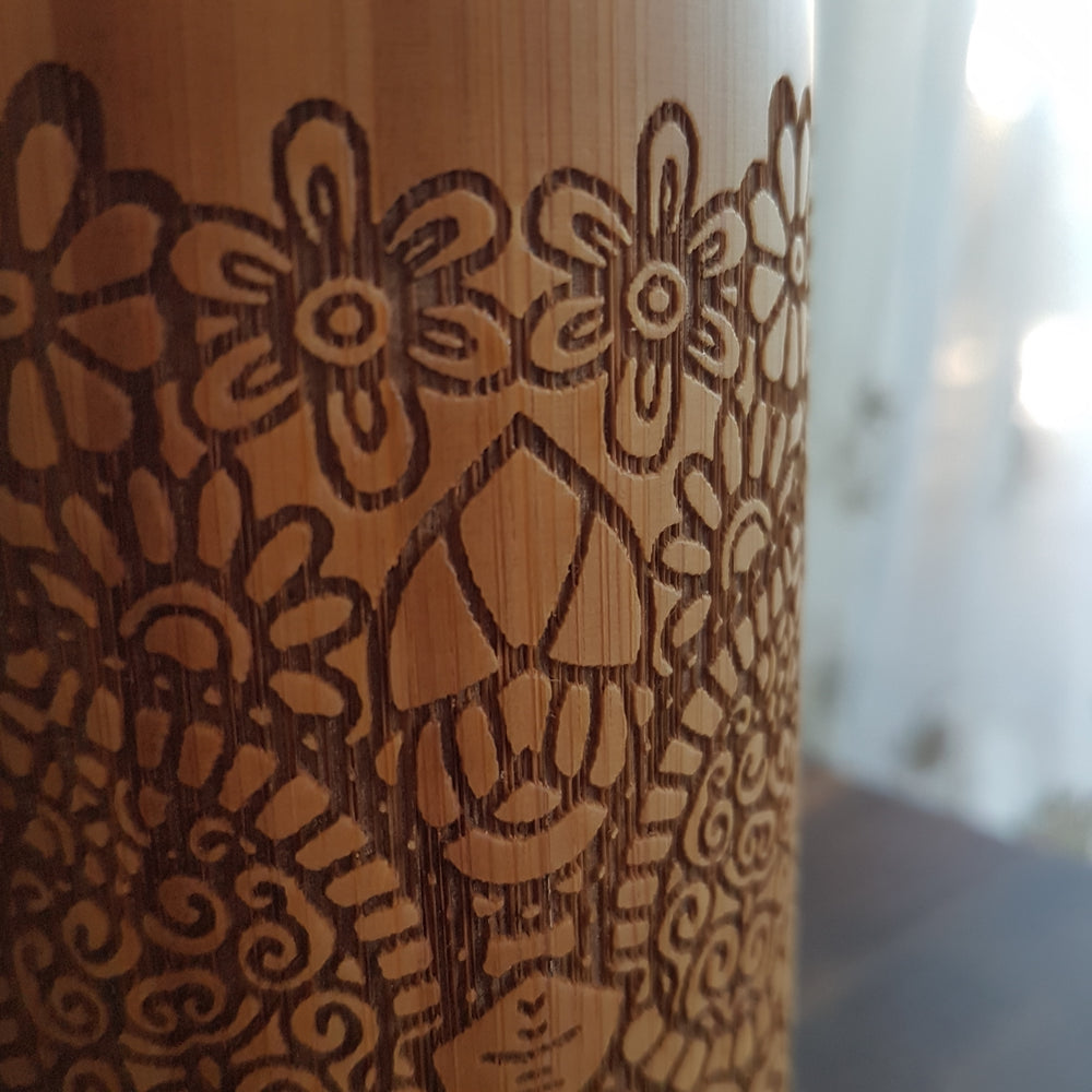 ETHNIC MANDALA Wood Travel Mug Custom Engraved Tumbler