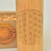 FLOWER OF LIFE Wood Thermos Vacuum Flask - litha-creations-france