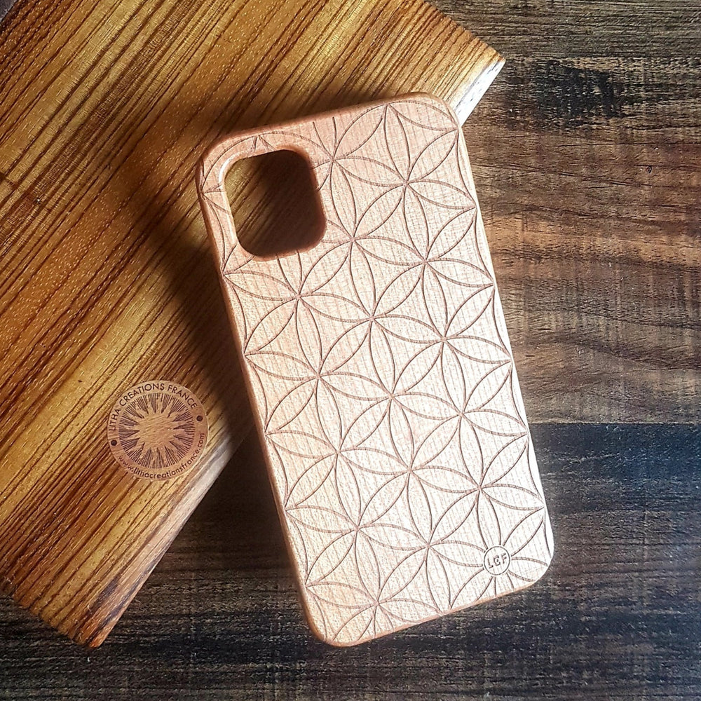 FILL FLOWER OF LIFE Sacred Geometry Wood Phone Case