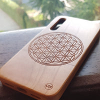 FLOWER OF LIFE Sacred Geometry Wood Phone Case