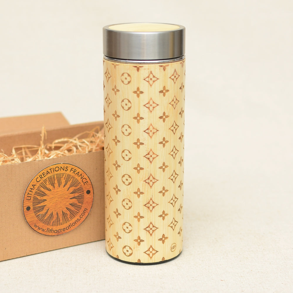 LOUIS LIGHT Wood Thermos Vacuum Flask - litha-creations-france