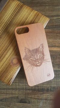 MATOU Cat Wood Phone Case Cats