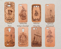 SAILING IN THE MOONLIGHT Wood Phone Case Nautical