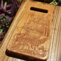 OCTOPUS SHIP Wood Phone Case Nautical