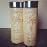 LOGO Engraved on One Side of Wood Thermos