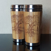 OLIVE TREE Wood Travel Mug Custom Engraved Tumbler