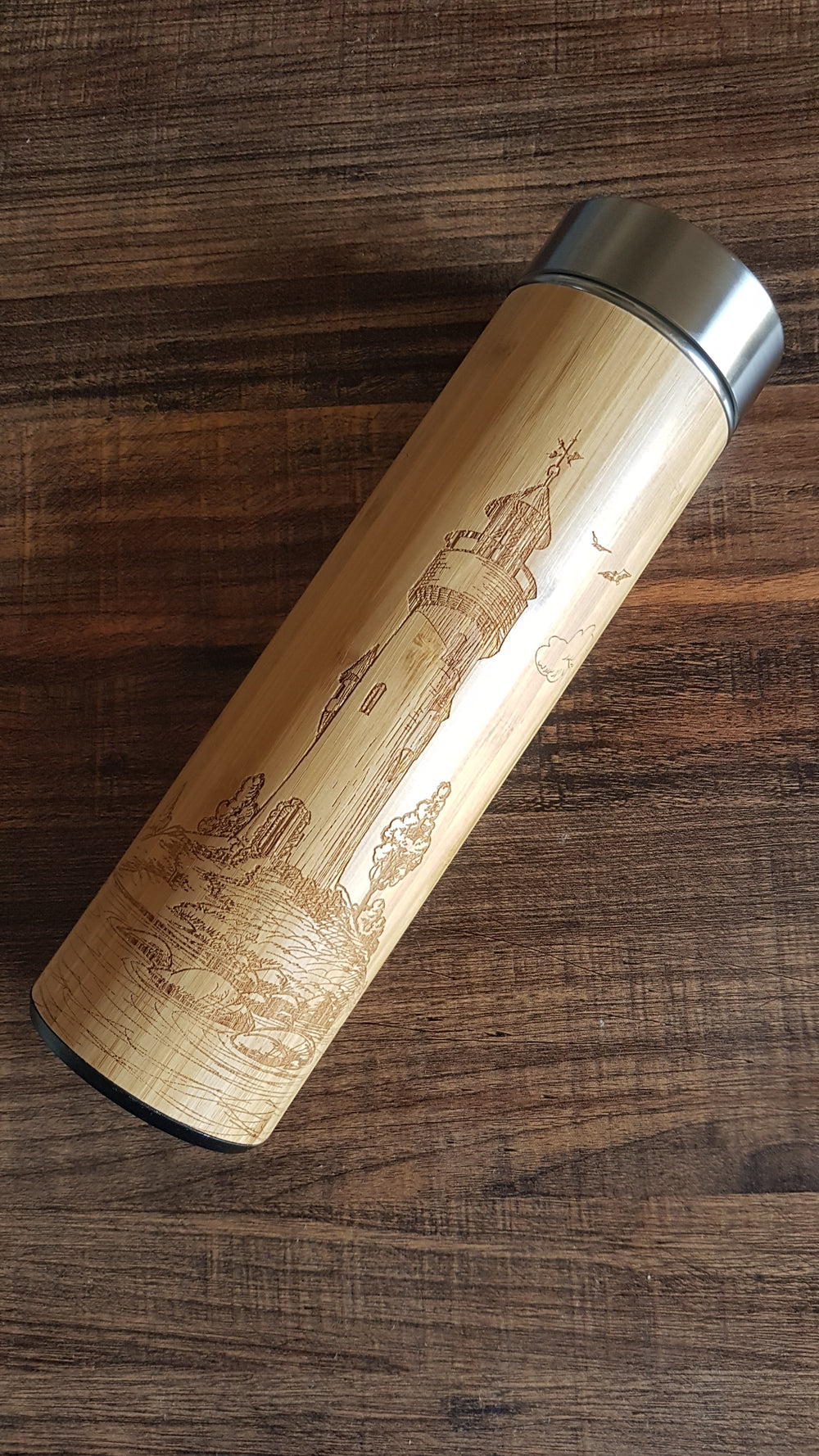 PHARE Lighthouse Nautical Gift Wood Thermos Insulated Water Bottle