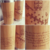 Both Sides YOUR IMAGE + TEXT Engraving Custom Engraved Wood Travel Mug Wooden Tumbler - litha-creations-france