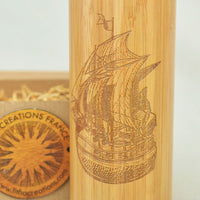 SAILING SHIP Wood Thermos Insulated Water Bottle