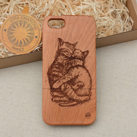 CATS LOVE Wood Phone Case
