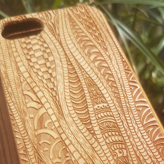 STRECHY Psychedelic Wood Phone Case