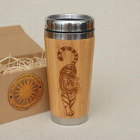 TIGER Custom Engraved Wood Travel Mug Tumbler