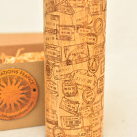 TRAVEL STAMPS Wood Thermos Vacuum Flask - litha-creations-france