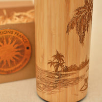 TROPICAL BEACH Wood Thermos Vacuum Flask - litha-creations-france