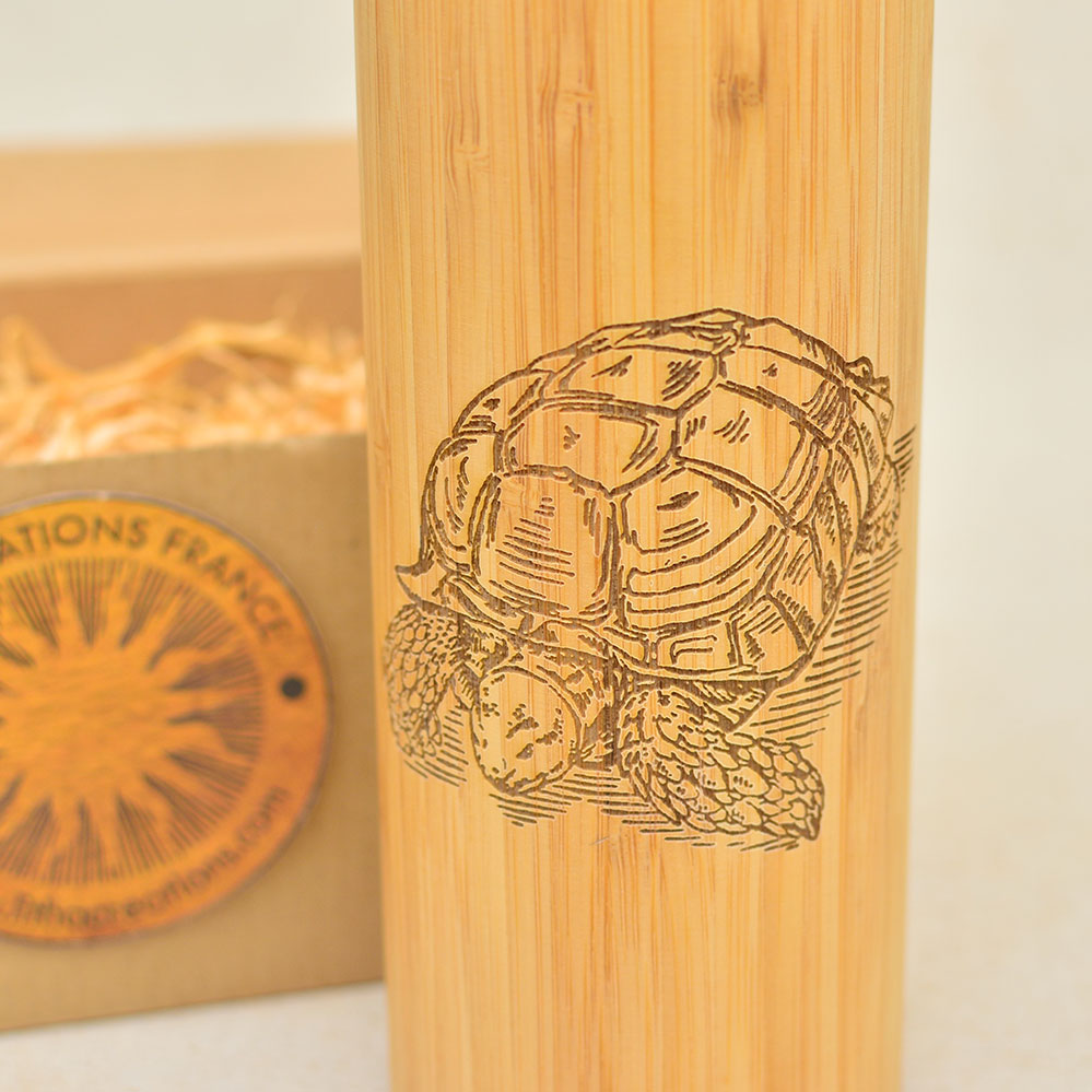 TURTLE Wood Thermos Insulated Water Bottle