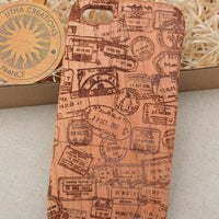TRAVEL STAMPS Wood Phone Case Vintage