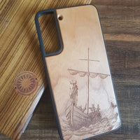 VIKING SHIP Wood Phone Case Nautical