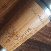 WILD POPPIES Wood Travel Mug Custom Engraved Tumbler Nature