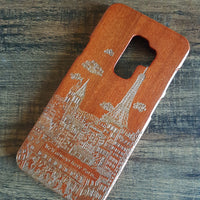 PARIS Cityscape Wood Phone Case