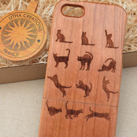 PLAYING CATS Wood Phone Case Cats