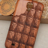 Wood phone case with chocolate bar engraving  