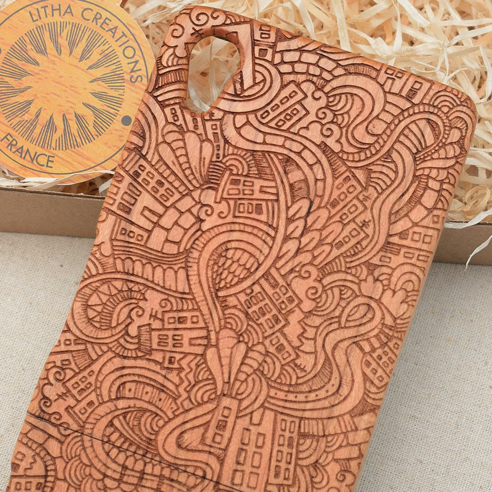 CITY LOVE Psychedelic Wood Phone Case